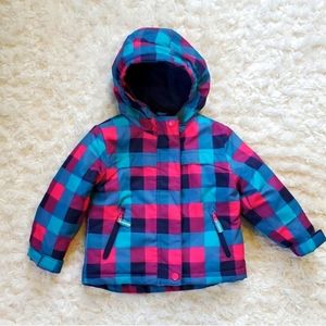 18 Month Plaid Cat & Jack winter coat jacket Puffer EUC. Attached Hood.